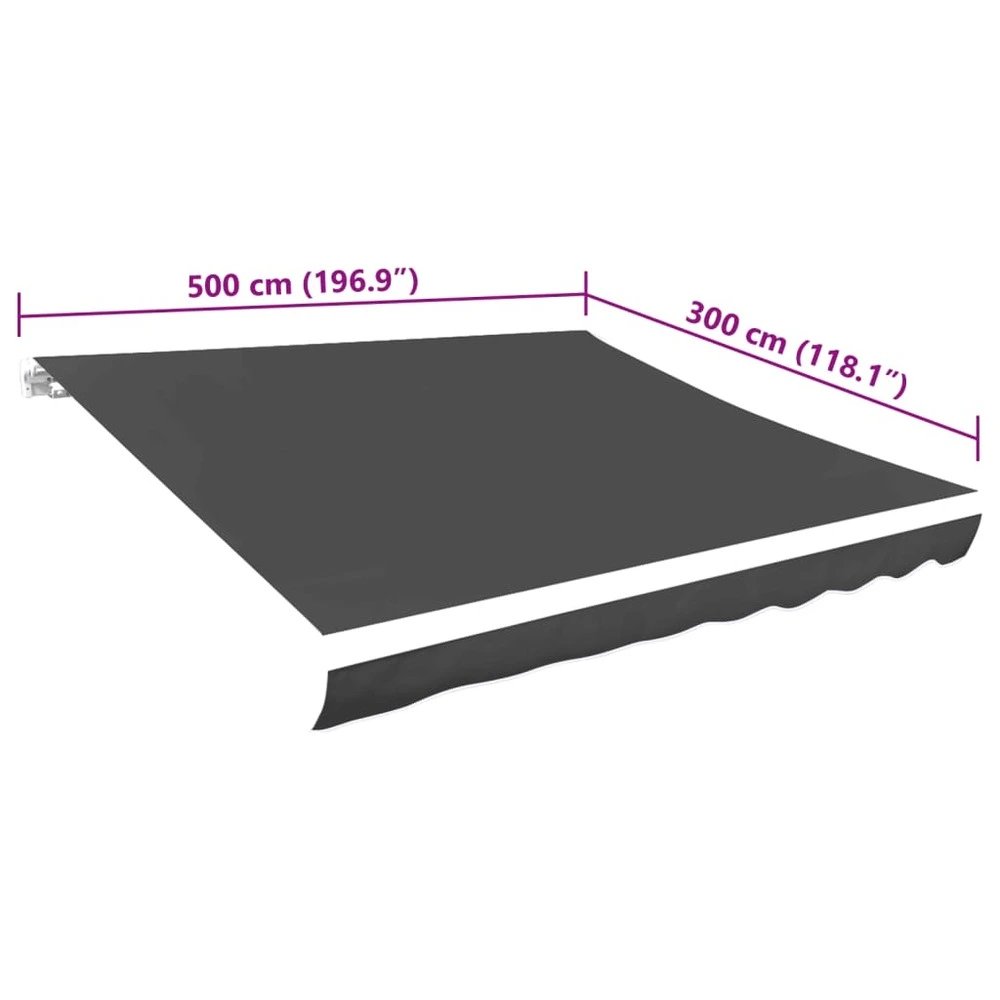 Ventilateur de Toile d'auvent Anthracite 500x300 cm