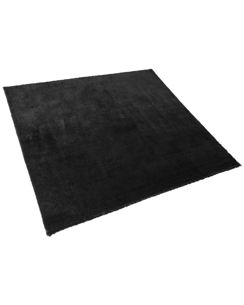 Vloerkleed tissu synthétique zwart 200 x 200 cm EVREN
