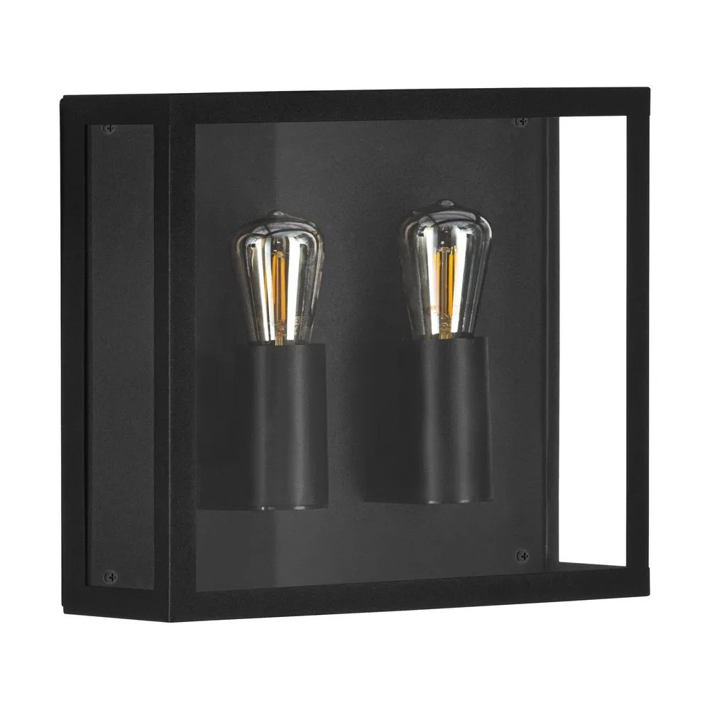Applique extérieure métal noir ALAMONTE 1 E27 2X40W pour allée et terrasse