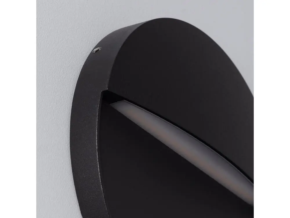 Balise LED Extérieure 6.5W en Saillie au Mur Ronde Jade Noire Blanc Neutre 4000K