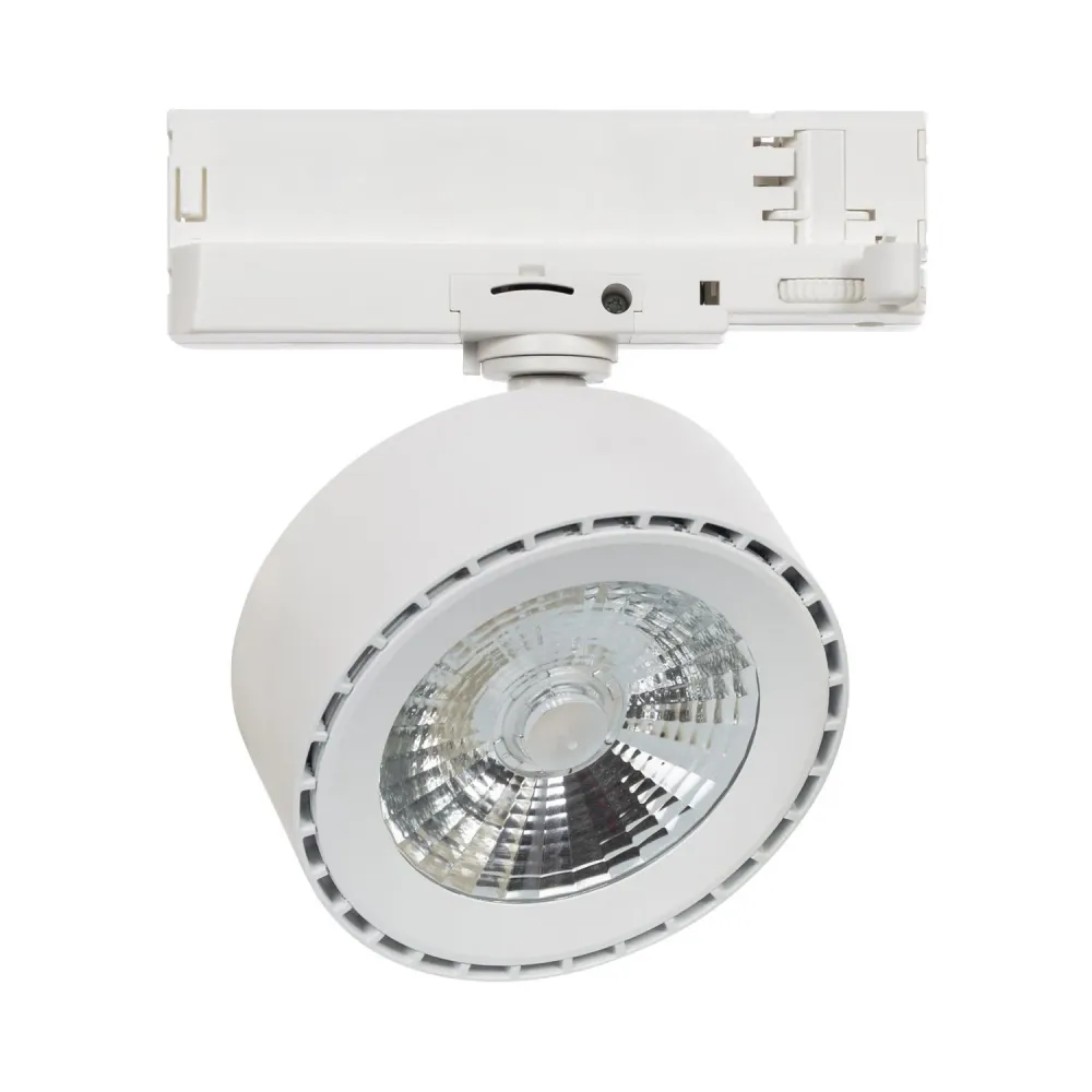 Spot encastrable Projecteur LED 30W Onuba à rail triphasé CCT, finition blanche