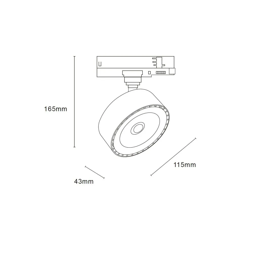 Spot encastrable Projecteur LED 30W Onuba à rail triphasé CCT, finition blanche