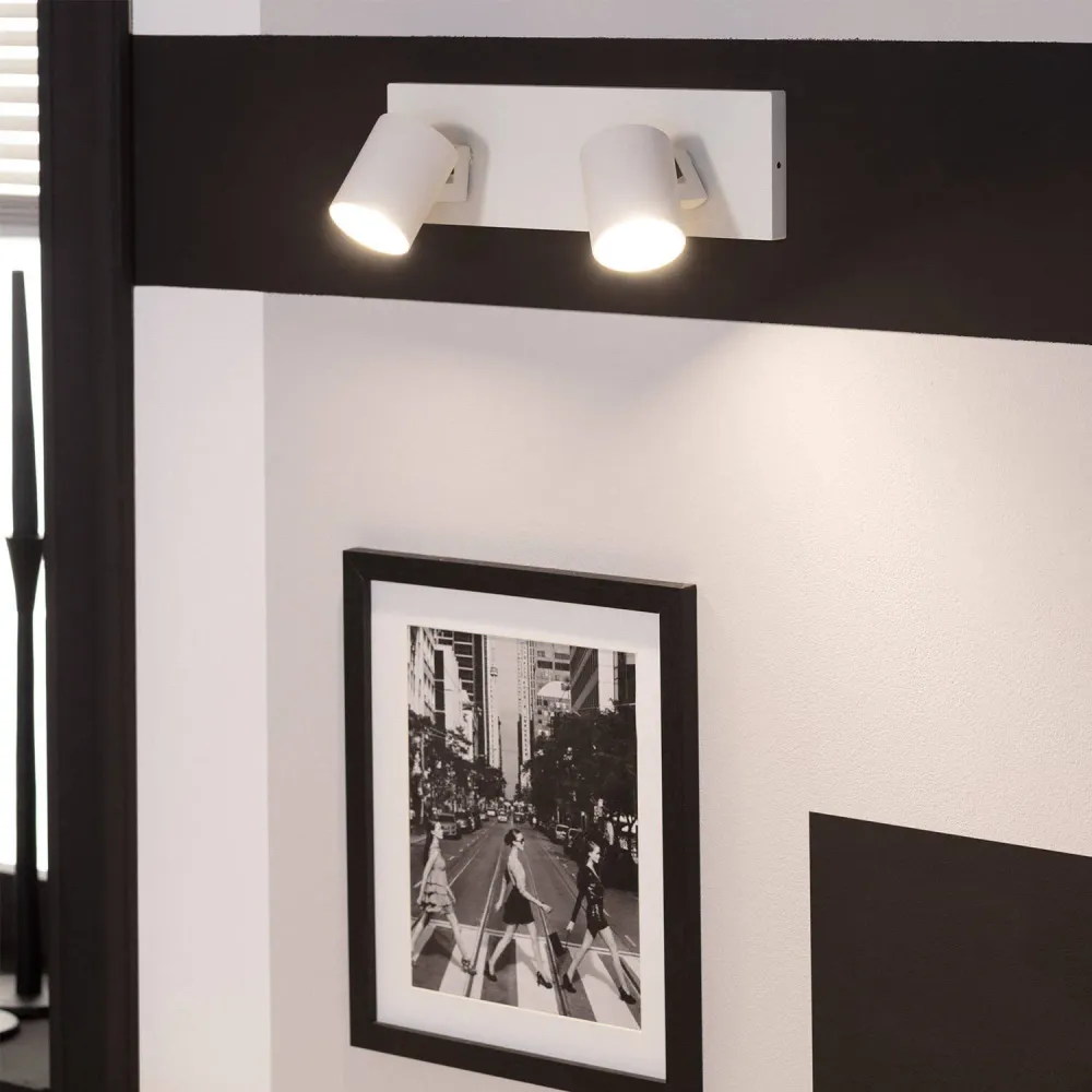 Projecteur en aluminium avec douille jumeau orientable pour ampoule GU10 pour allée et terrasse