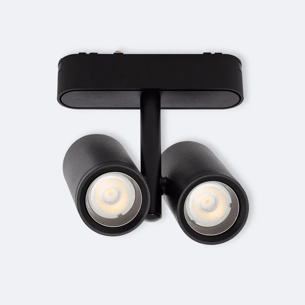 Projecteur LED extra-plat 25mm 16W pour rail magnétique 48V, finition noire. Résistant au gel