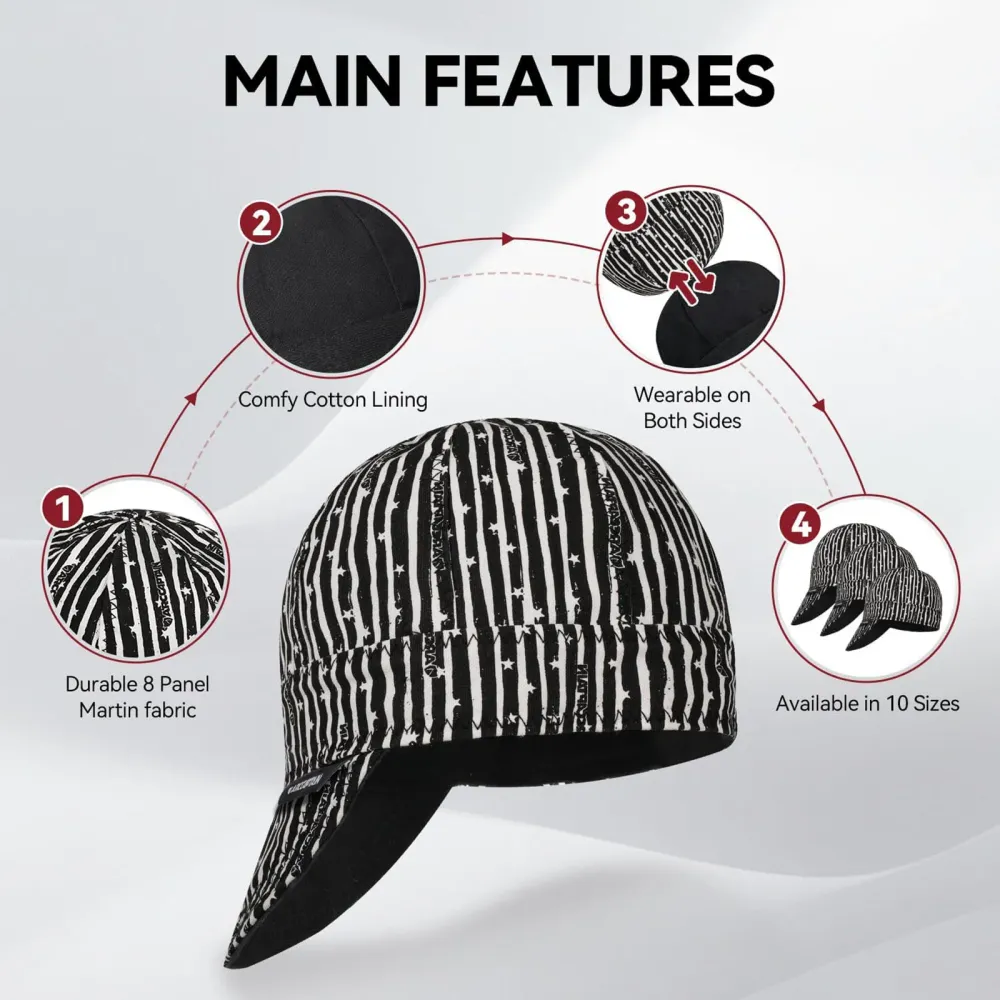ARCCAPTAIN Inversible Welding Cap 10 oz Fireproof Cotton Comforts Line