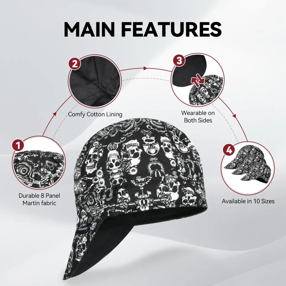 ARCCAPTAIN Reversible Welding Cap 10 oz Fireproof Coton doux Comforts Skeleton