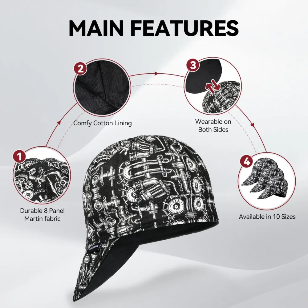 ARCCAPTAIN Reversible Welding Cap 10 oz Fireproof En coton pur Comforts Power