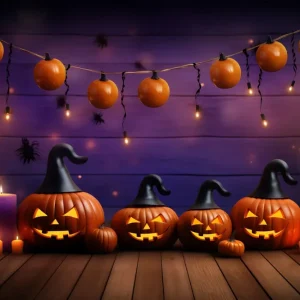 Toile de fond Chapeau de sorcière Jack-O'-Lantern d'Halloween BRP8-344