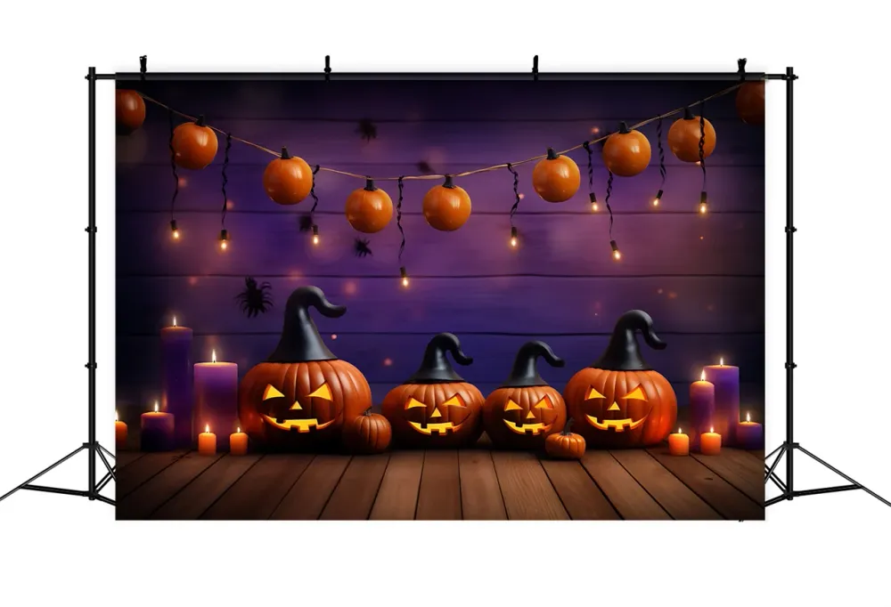 Toile de fond Chapeau de sorcière Jack-O'-Lantern d'Halloween BRP8-344