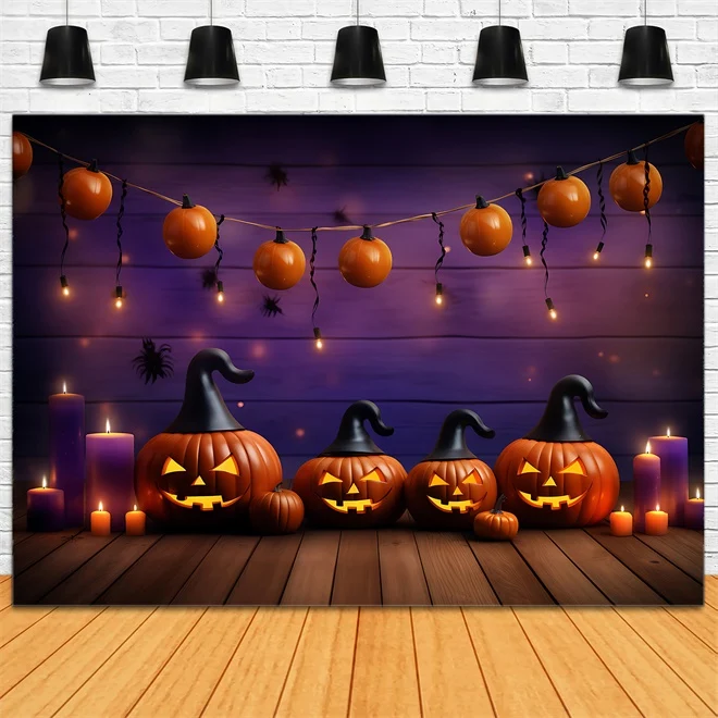 Toile de fond Chapeau de sorcière Jack-O'-Lantern d'Halloween BRP8-344