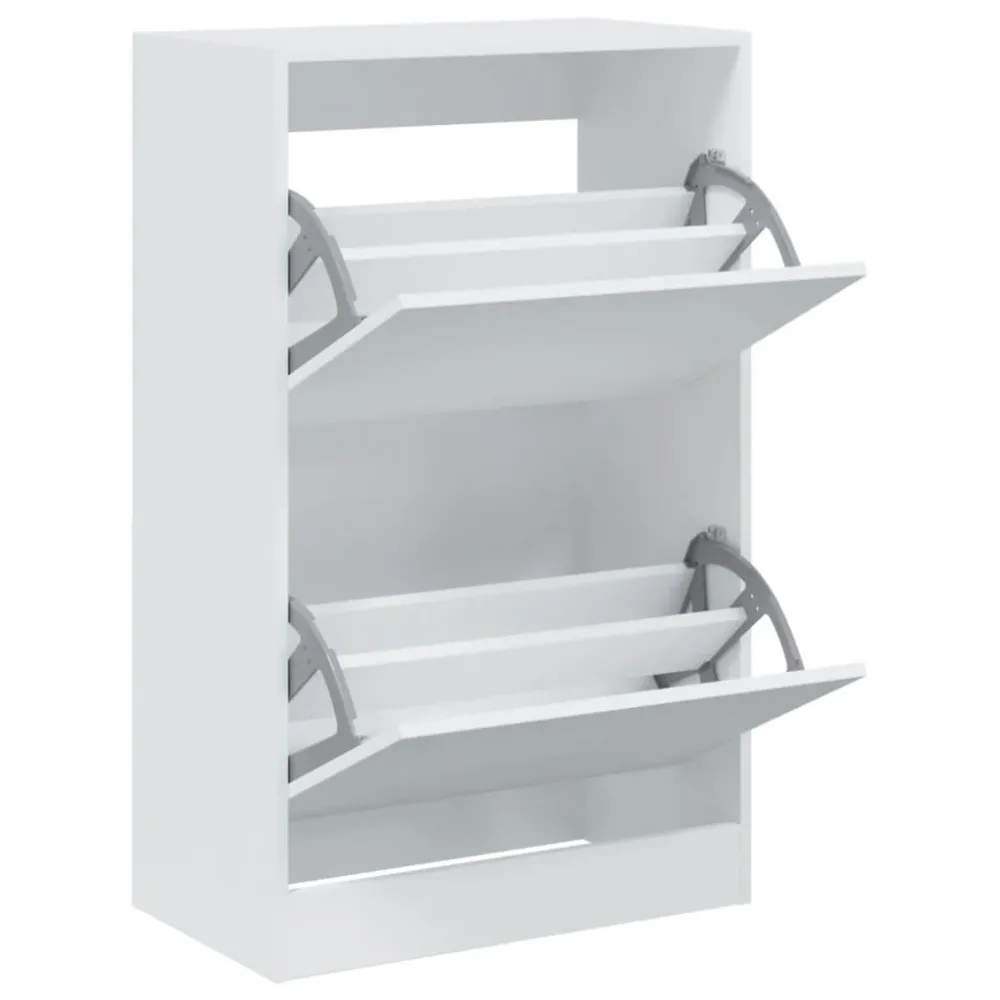 Armoire à chaussures range chaussures rangement meuble entrée couloir salon 60 x 34 x 96,5 cm bois d'ingénierie blanc 02_0...