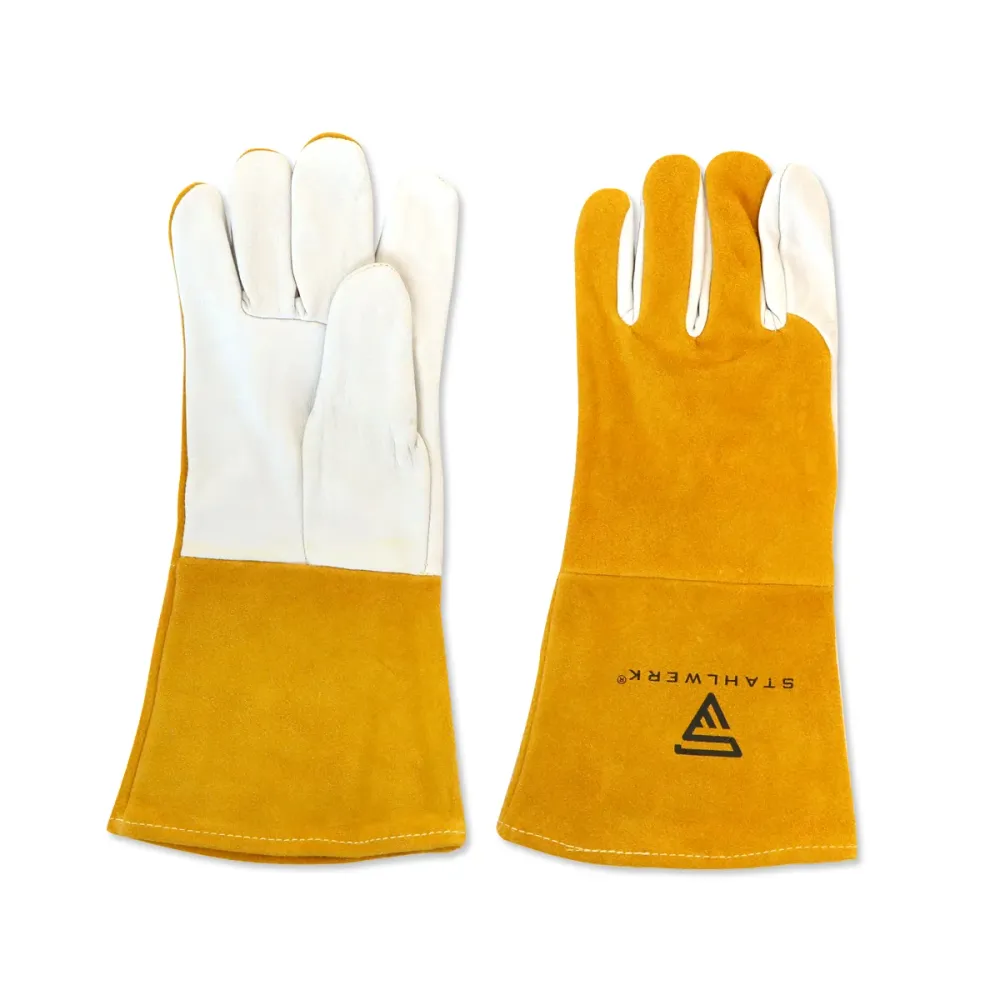 Ensemble de vêtements de protection de soudage en acierworks - tablier de soudage + gants de soudage + protection par pulv...