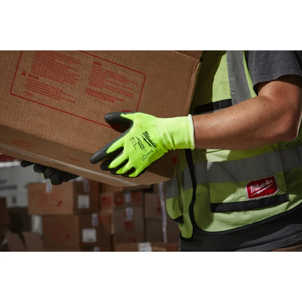 MILWAUKEE® Gants Hi-Vis anti-coupure niveau - Taille 9/L