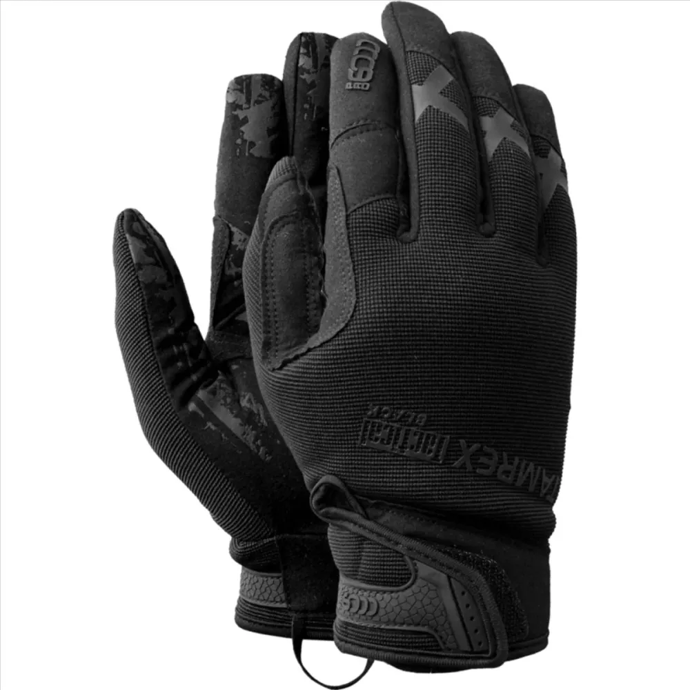 TAMREX Gants Tactiques Cuir Synthétique Vraiment Durable Bonne Adhérence Noir