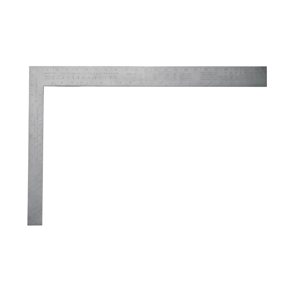 Équerre de charpentier en aluminium de 24 po, mesures impériales Longueur : 300 mm