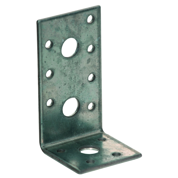 Équerre mixte de menuiserie bois et charpente E Renforcée - Dimensions (L1 x L2) : 75 x 48 mm - Largeur : 65 mm - Épaisseu...