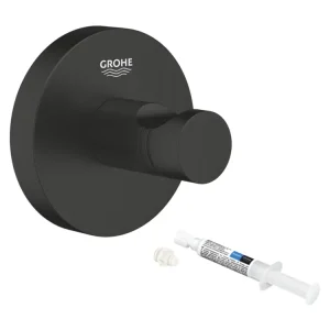 Patère murale GROHE Start noir mat + colle GROHE QuickGlue