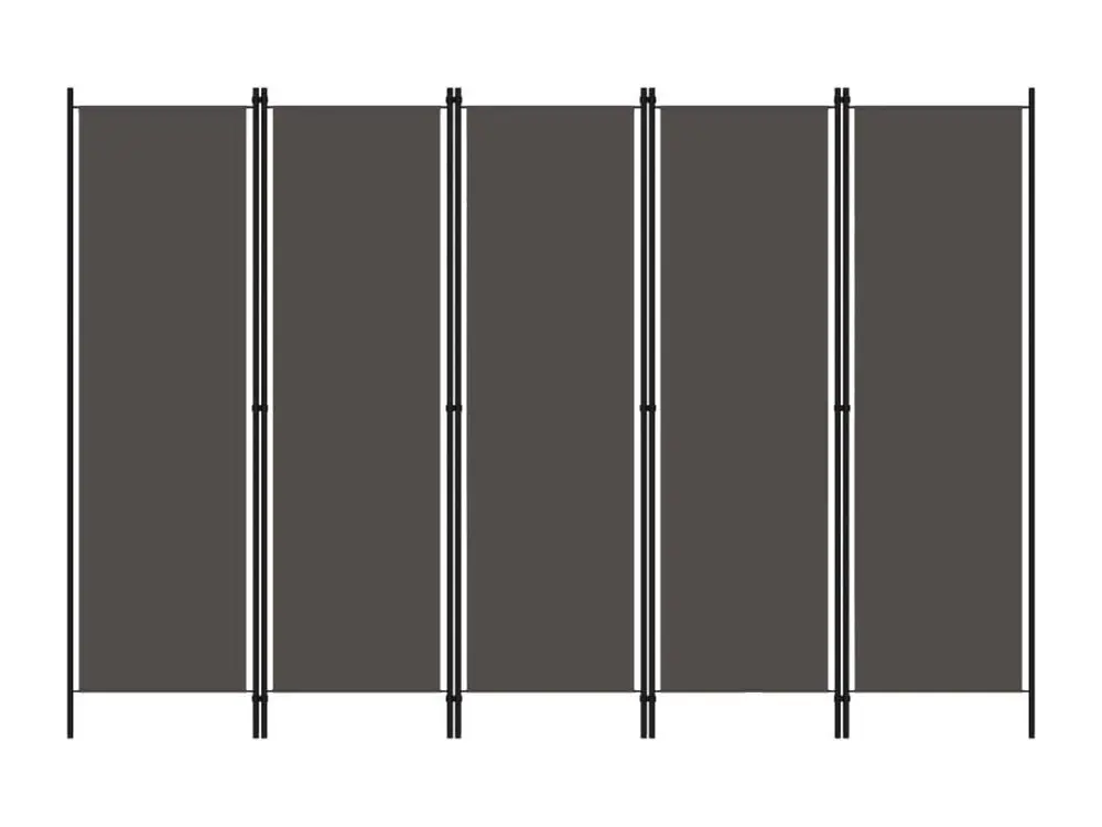 Cloison de séparation 5 panneaux Anthtracite 250x180 cm