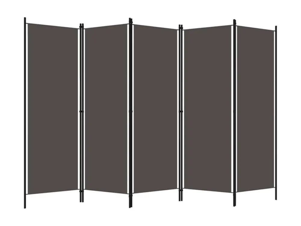 Cloison de séparation 5 panneaux Anthtracite 250x180 cm