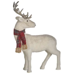 Decoratief beeld rendier 51 cm wit MUSTOLA