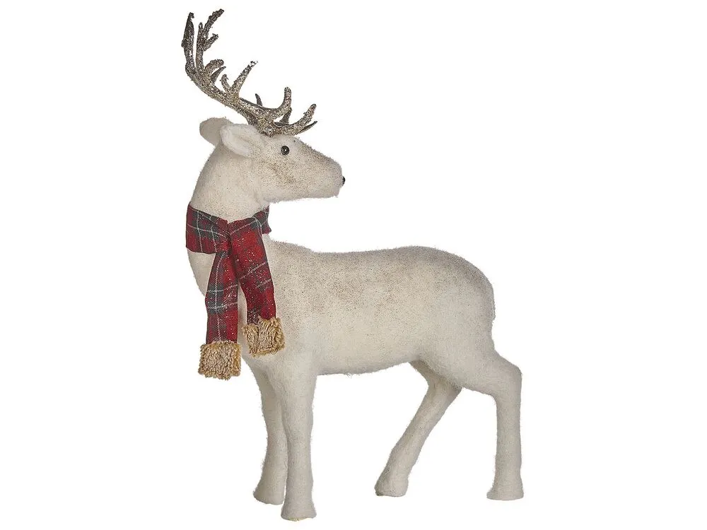 Decoratief beeld rendier 51 cm wit MUSTOLA