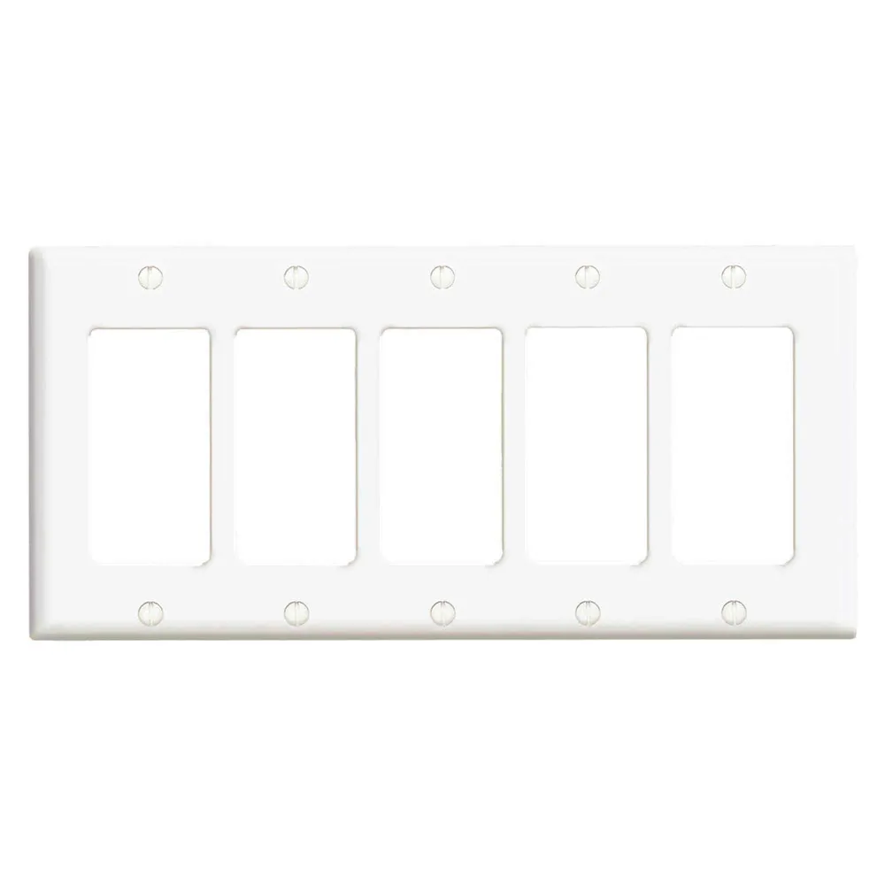 Plaque murale Decora pour 5 dispositifs, blanc - Installation Facile