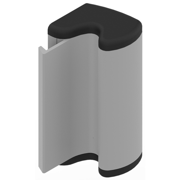 Béquille de porte Fermeture applique pour coulissant aluminium 6126 - Longueur : 80 mm - gris - LA CROISEE DS