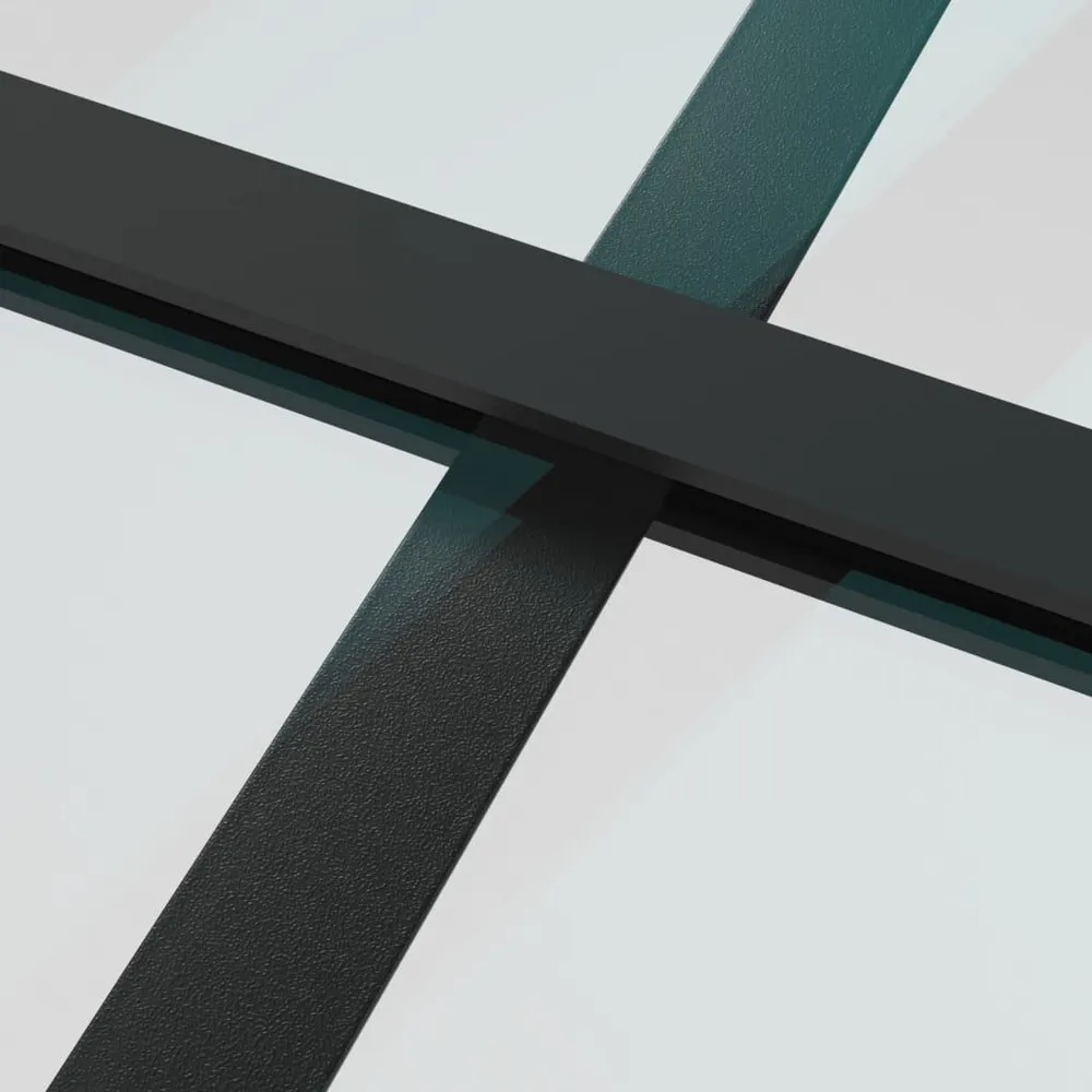 Certifié NF Porte coulissante Verre ESG dépoli et aluminium 76x205 cm Noir