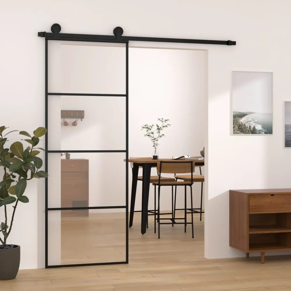 Charnière à vis cachée Porte coulissante avec kit de quincaillerie 76x205 cm Verre ESG