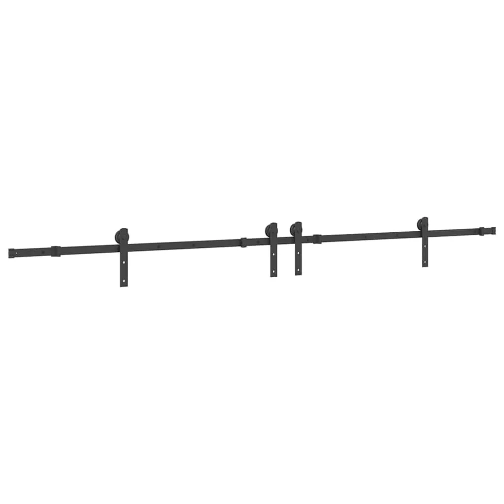 Gâche électrique Kit de quincaillerie de porte coulissante 305 cm acier noir