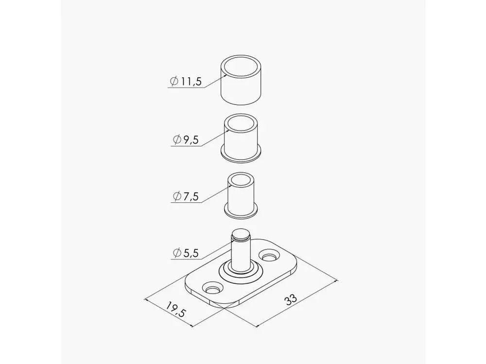 Guide Porte Coulissante Multidiamètre avec Gâche Incluse