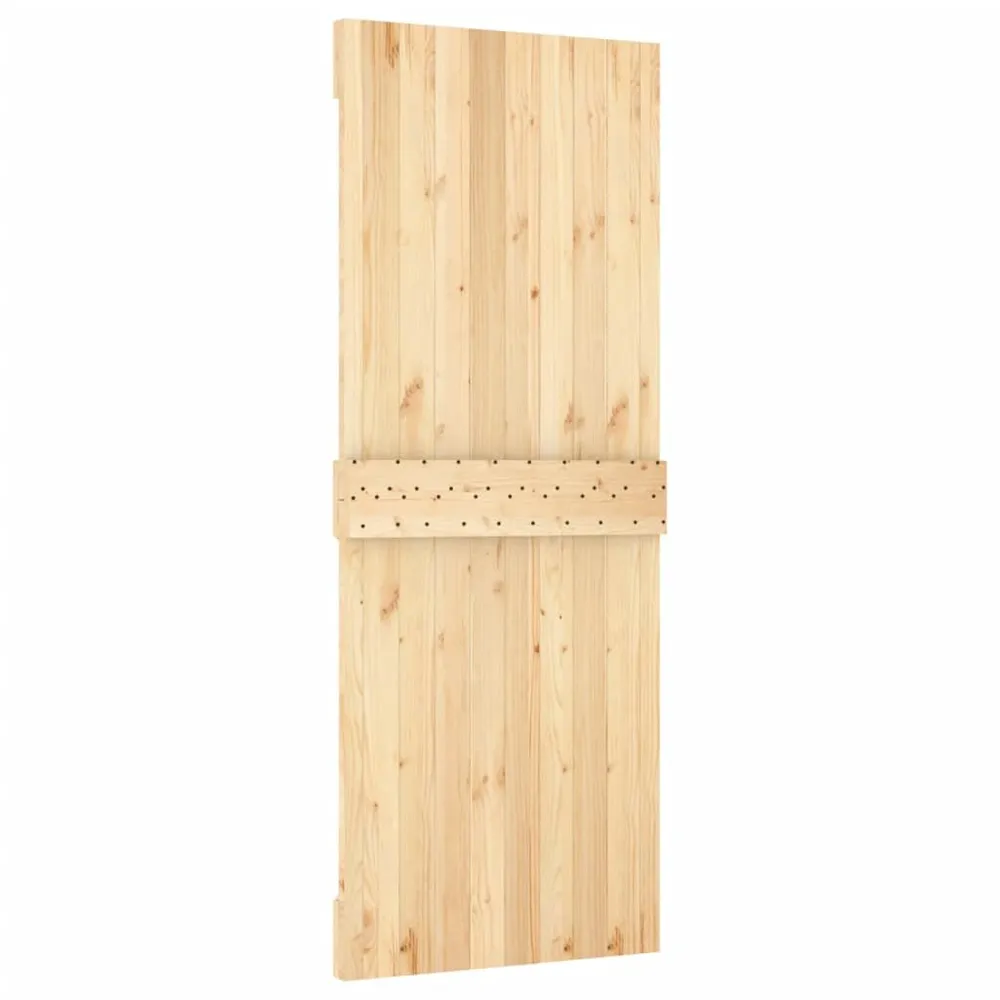 Porte coulissante et kit de quincaillerie 80x210 cm pin massif | Installation Facile