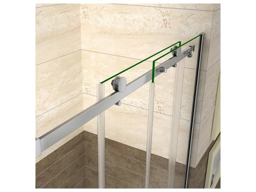 Porte de douche coulissante 110cm Hauteur 195cm en verre 8mm securit anticalcaire, porte de douche installée en niche | In...