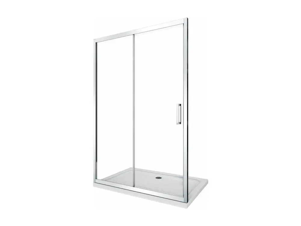Porte de douche de 6 mm pour installation en niche H.190 avec overture coulissante – 95-100 cm Kit d'installation complet