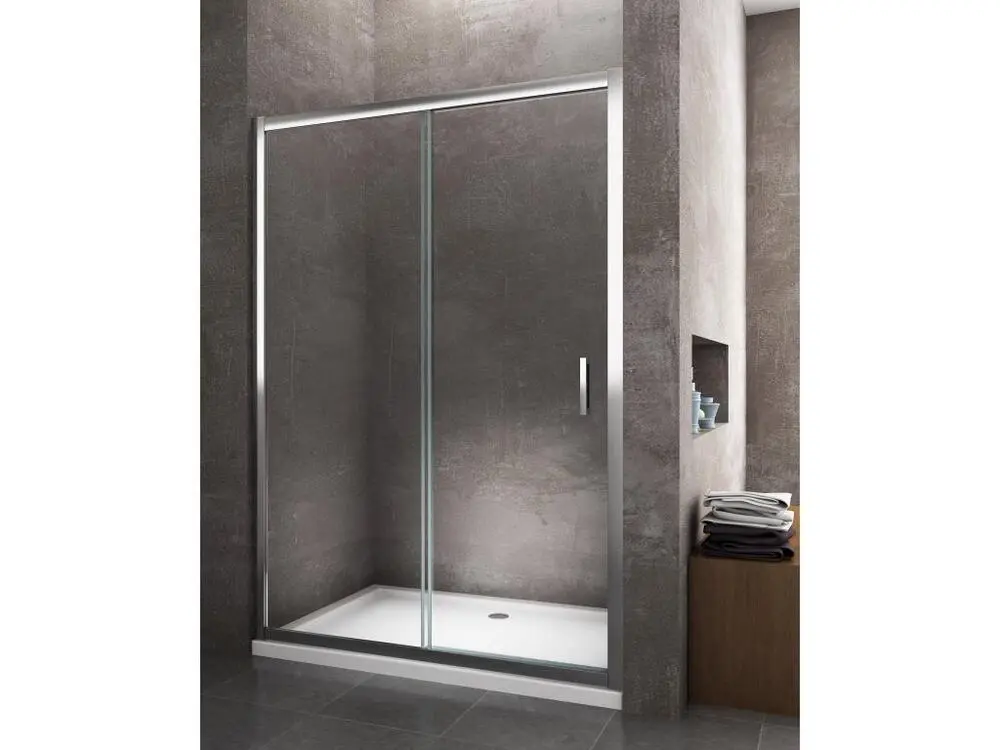 Porte de douche de 6 mm pour installation en niche H.190 avec overture coulissante – 95-100 cm Kit d'installation complet