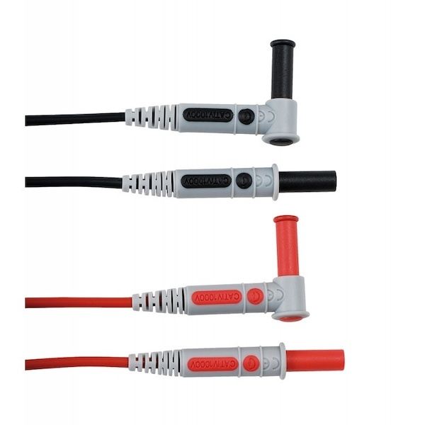 Cordon surmoulé VINYLE 1 noir et 1 rouge 1,5m avec fiche mâle Diamètre 4mm 1000V - CHAUVIN ARNOUX
