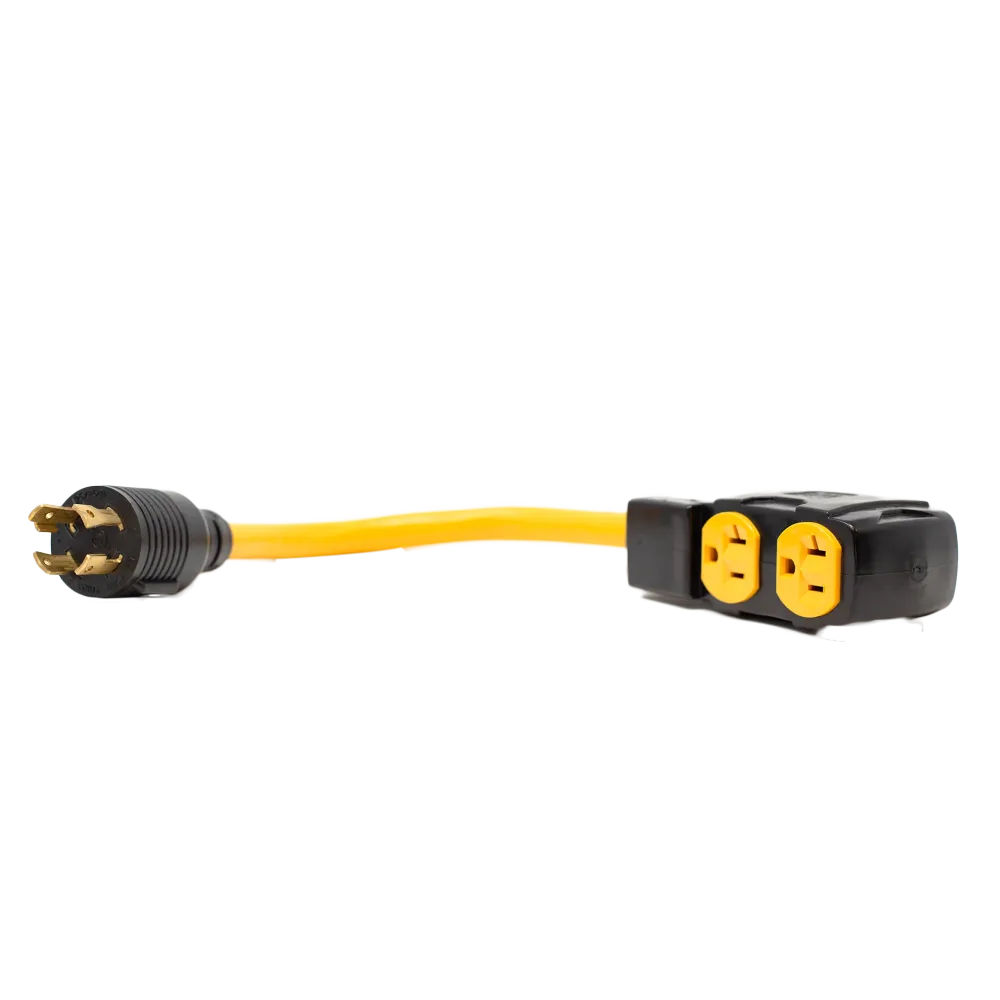 Heavy Duty L14-30P to (4) 5-20R Compact Power Cord Attachment Clips