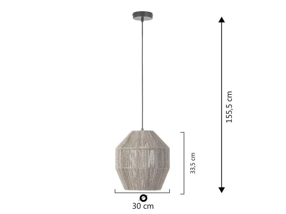 Suspension Ishi en corde tressée, diamètre 30 cm