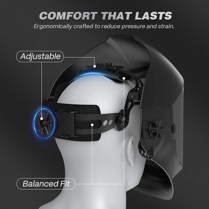 Casque de soudure assombrissant automatique de grande vue 3,94" casque de soudure de couleur vraie de X3.66"
