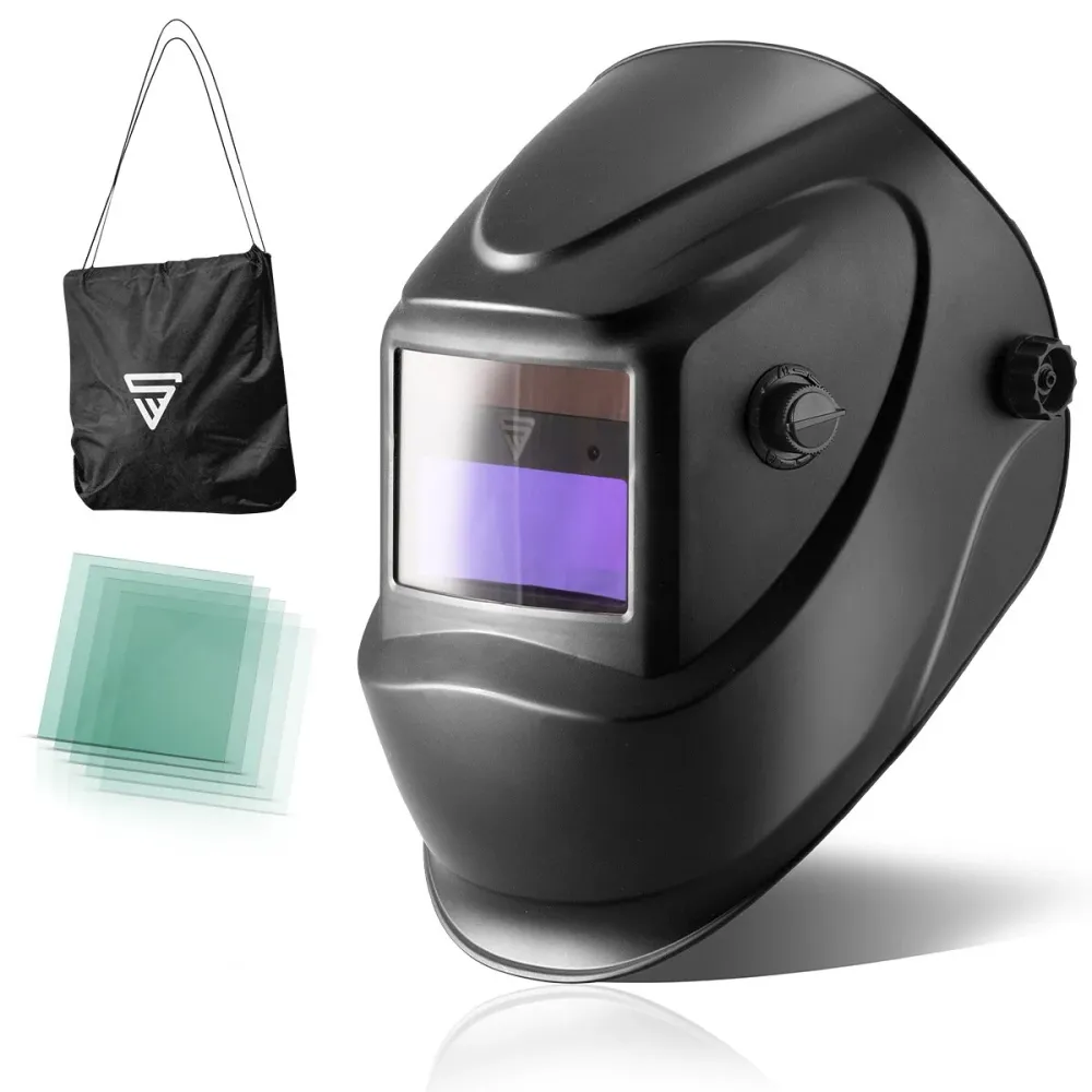 Steelworks Full Automatic Souding Casque ST-450 R Noir jais Matt entièrement assombri automatiquement, paramètres réglable...