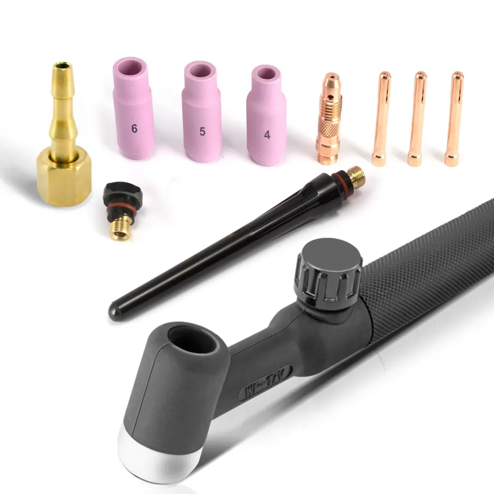Brûleur de soudage / soudage Universal Lift-Tig-brûleur Standard WP-17V avec 4 mètres de tuyau et 9 mm épine pour la perru...
