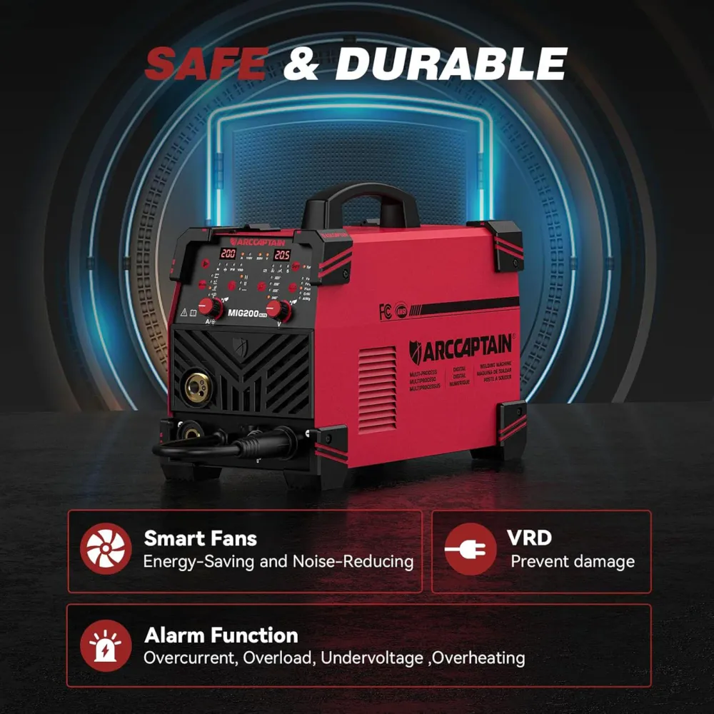 ARCCAPTAIN MIG200ELITE Enrichi 6 1 Welding Machine 110V/220V Multiprocess Welder