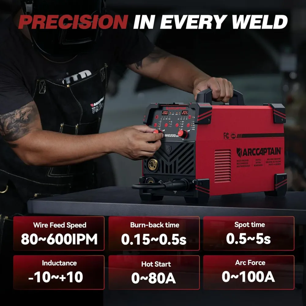 ARCCAPTAIN MIG200ELITE Enrichi 6 1 Welding Machine 110V/220V Multiprocess Welder