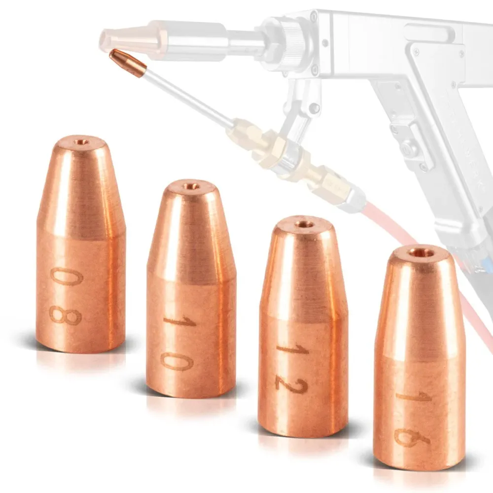 Bulles de guide de fil Steelworks 4 Set 0.8 / 1,0 / 1,2 / 1,6 mm Guide Nozzles pour les brûleurs de soudage au laser | Équ...