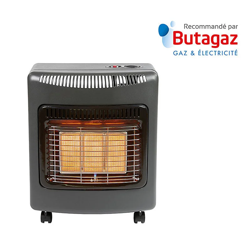 Chauffage d'appoint à gaz Ektor Compact - FAVEX - Intérieur - Brûleur Céramique Infrarouge - Livré avec tuyau à visser - 4...