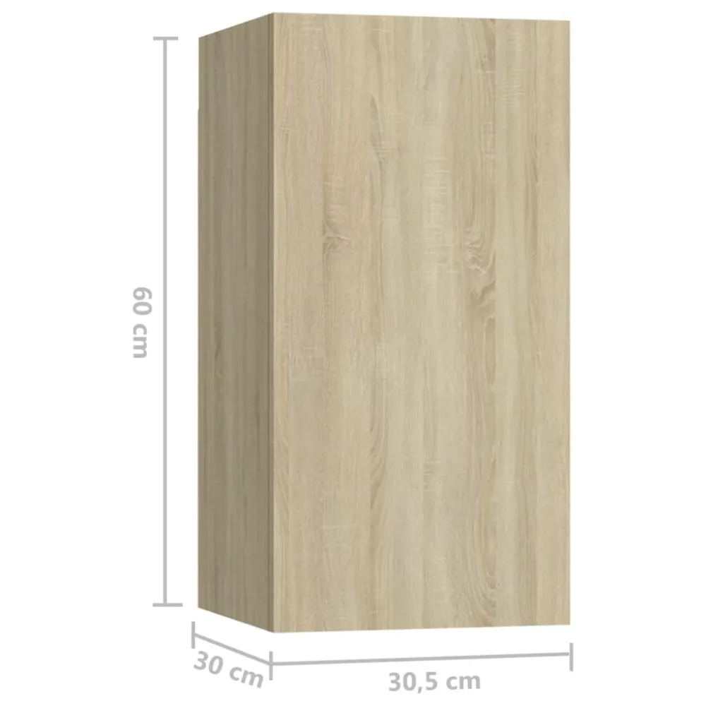 Ensemble de meubles armoire buffet TV télévision salon chambre séjour 5 pièces chêne sonoma bois d'ingénierie brun 02_0024971