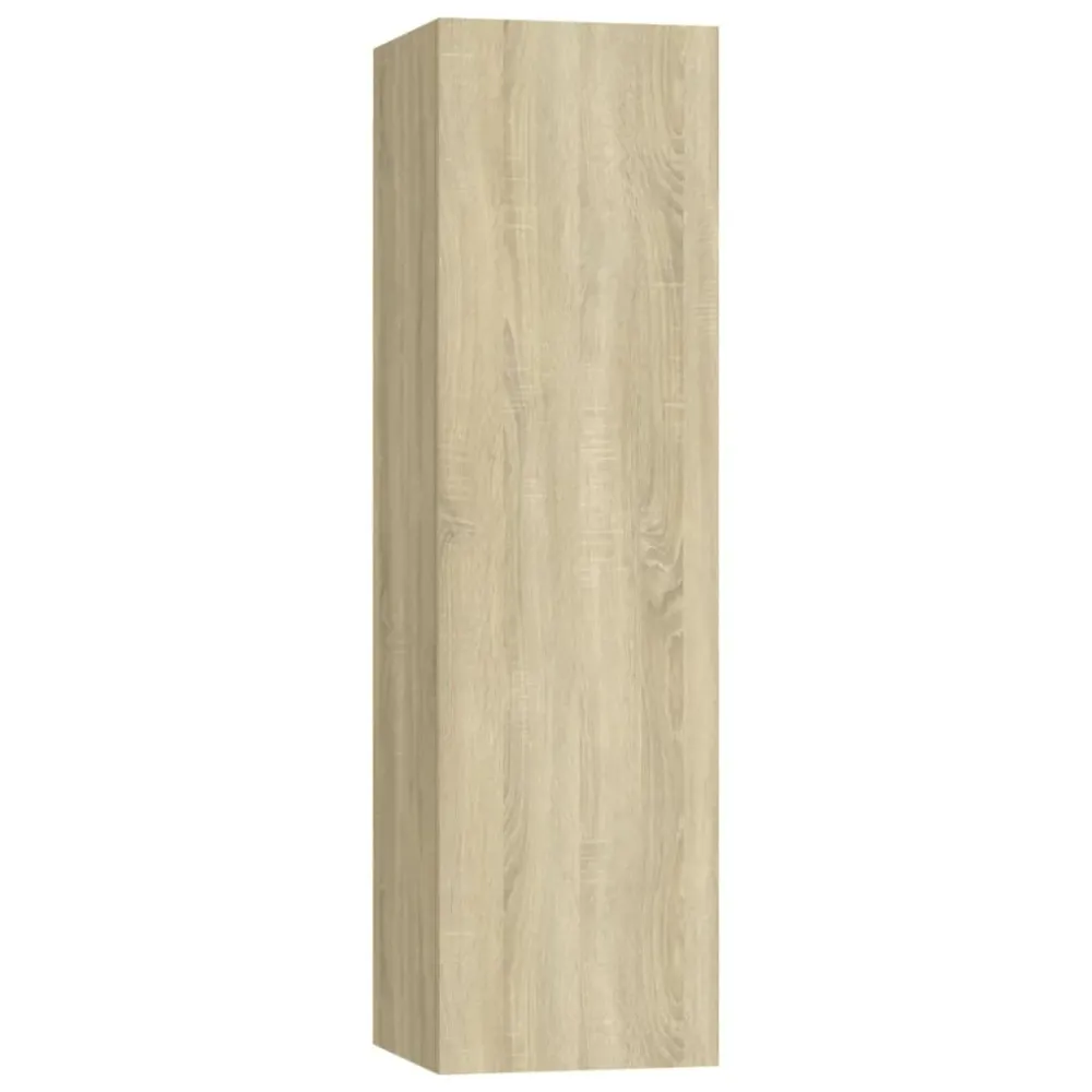Ensemble de meubles armoire buffet TV télévision salon chambre séjour 3 pièces chêne sonoma bois d'ingénierie brun 02_0024614