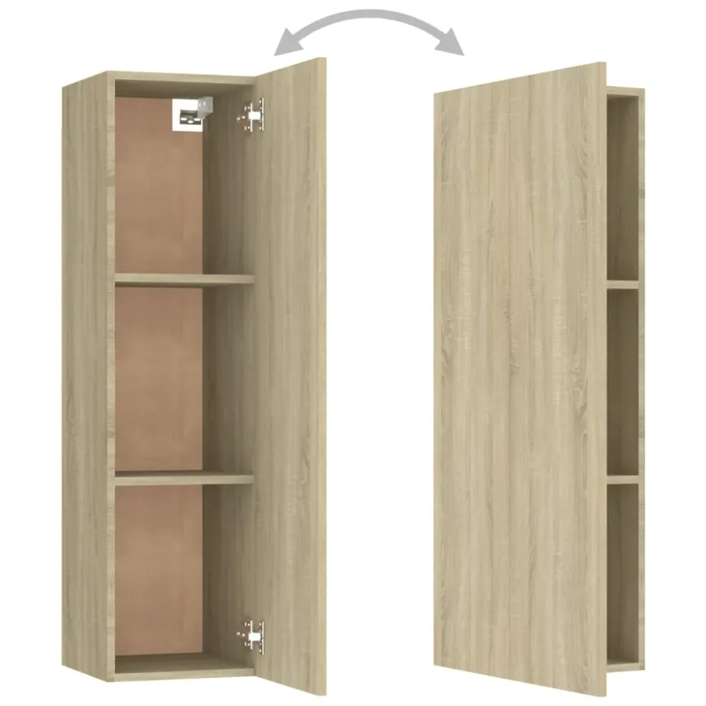 Ensemble de meubles armoire buffet TV télévision salon chambre séjour 3 pièces chêne sonoma bois d'ingénierie brun 02_0024614