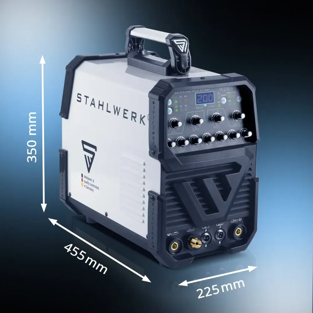 Machine de soudage Steelworks AC / DC Wig 200 Puls St IGBT Full Equipment / 200 Wig & MMA Welding Machine avec Fonction d'...