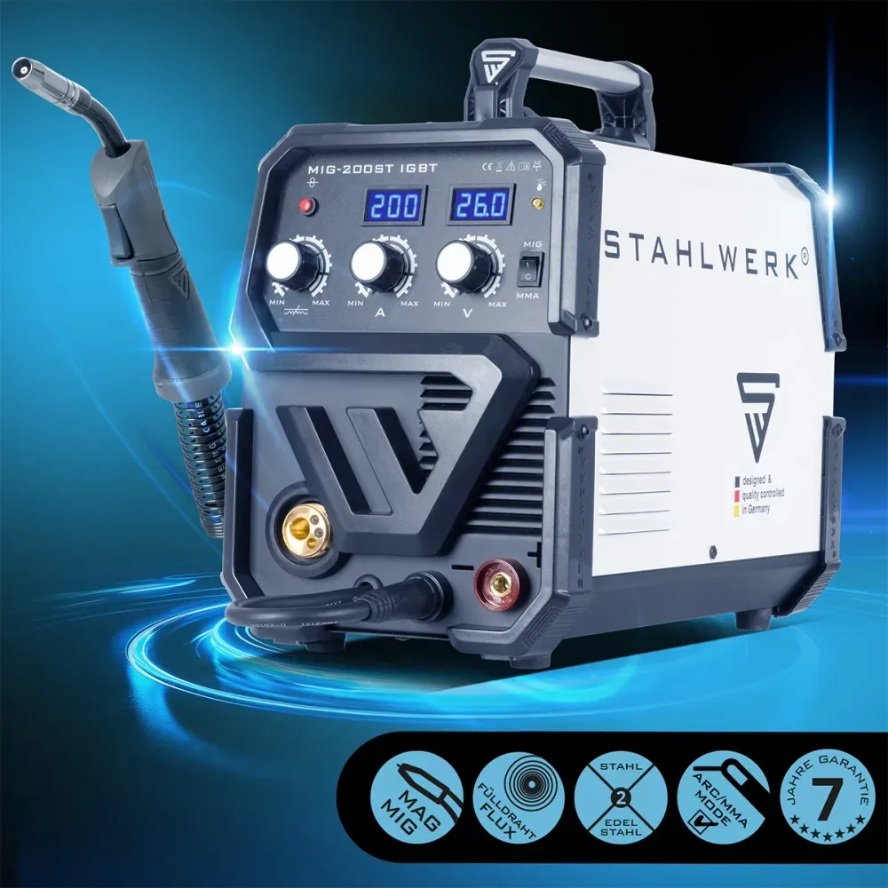 Stahlwerk Mig Mag 200 St Igbt- Full Equipment - MIG MAG MACHINE DE SELDING GAS avec 200 ampères, fil de remplissage de flu...